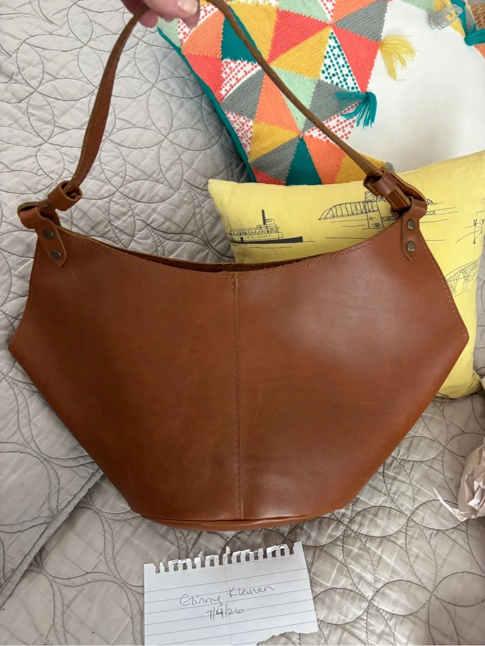 Portland Leather large Kangaroo bag in Honey
